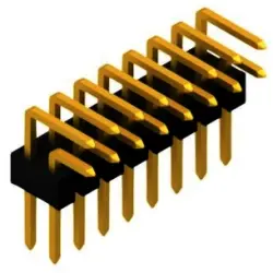 Pin header, 16 pole, pitch 2.54 mm, angled, black, SL 4 25 16 G