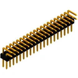 Pin header, 40 pole, pitch 2.54 mm, angled, black, SL 4 25 40 G