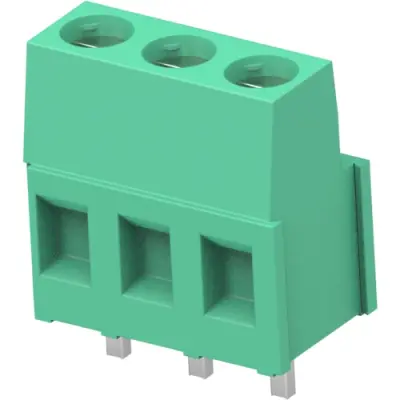 PCB terminal, 3 pole, pitch 5.08 mm, AWG 30-12, 17.5 A, solder connection, green, 282841-3 - 1
