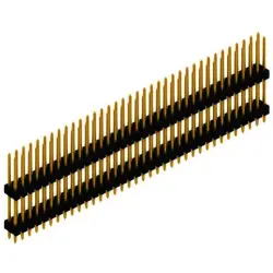 Pin header, 72 pole, pitch 2.54 mm, straight, black, SL 14 147 72 G
