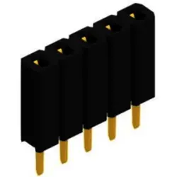 Socket header, 3 pole, pitch 2.54 mm, straight, black, BL 1 03 G