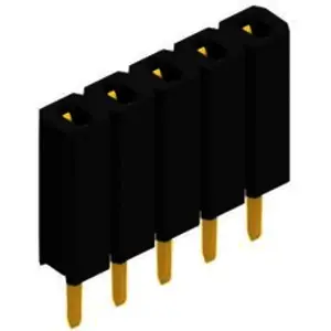 Socket header, 5 pole, pitch 2.54 mm, straight, black, BL 1 5 G - 1