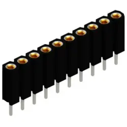Socket header, 10 pole, pitch 2.54 mm, straight, black, BL 5 10 Z