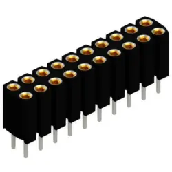 Socket header, 20 pole, pitch 2.54 mm, straight, black, BL 6 20 Z
