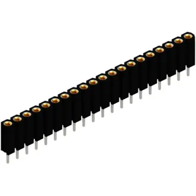 Socket header, 20 pole, pitch 2.54 mm, straight, black, BL 5 20 Z - 1