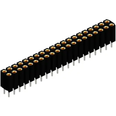 Socket header, 40 pole, pitch 2.54 mm, straight, black, BL 6 40 Z - 1