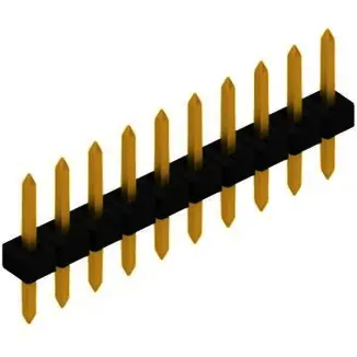 Pin header, 10 pole, pitch 2 mm, straight, black, SLY 1 85 10 G - 1