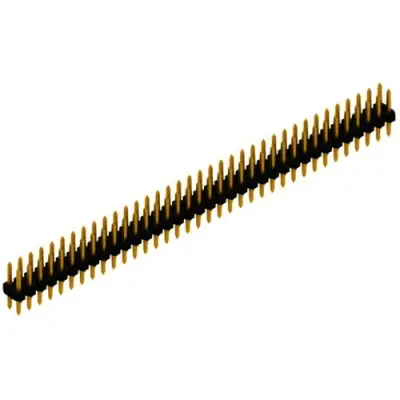Pin header, 72 pole, pitch 2 mm, straight, black, SLY 2 085 72 G - 1