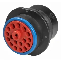 Plug, 18 pole, straight, black, HDP24-24-18PE
