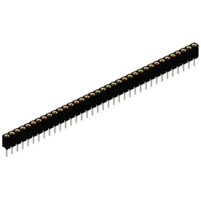 Socket header, 36 pole, pitch 2 mm, straight, black, BLY 1 36 - 1