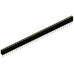Socket header, 36 pole, pitch 2 mm, straight, black, BLY 1 36