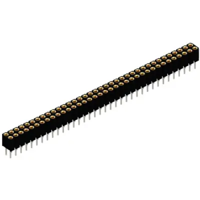 Socket header, 72 pole, pitch 2 mm, straight, black, BLY 2 72 - 1