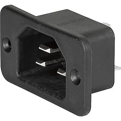 Panel plug C22, 3 pole, screw mounting, plug-in connector 4.8 x 0.8, black, 6173.0002 - 1