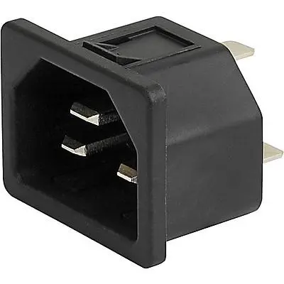 Panel plug C22, 3 pole, snap-in, plug-in connector 4.8 x 0.8, black, 6173.0015 - 1