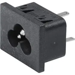 Panel plug C6, 3 pole, snap-in, plug-in connector 2.8 x 0.8, black, 6160.0039