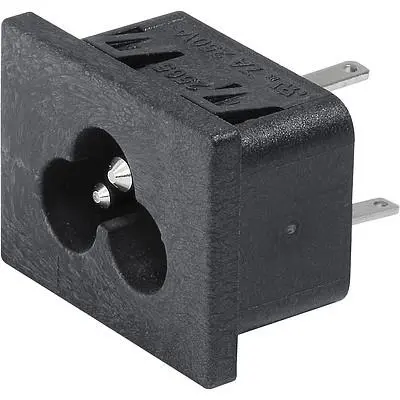 Panel plug C6, 3 pole, snap-in, plug-in connector 2.8 x 0.8, black, 6160.0039 - 1