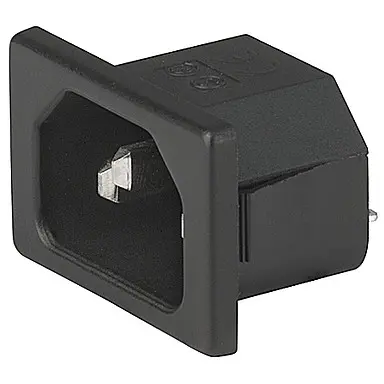 Panel plug C18, 2 pole, snap-in, plug-in connector 4.8 x 0.8, black, 6162.0120 - 1