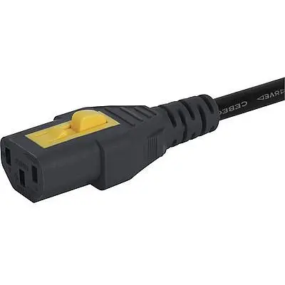 Power cord, International, C14-plug, straight on C13 socket, straight, H05VV-F3G0.75 mm², black, 600 mm, 3-100-354 - 1