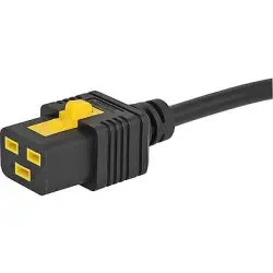 Power cord, Europe, plug type E + F, straight on C19 socket, straight, H05VV-F3G1.5 mm², black, 2 m, 3-100-965