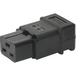 Jack C19, 3 pole, cable assembly, screw connection, 2.5 mm², black, 4300.0921