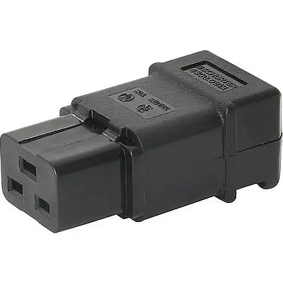Jack C19, 3 pole, cable assembly, screw connection, 2.5 mm², black, 4300.0921 - 1