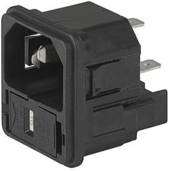 Combination element plug C14, 3 pole, snap-in, plug-in connection, black, 4301.0502