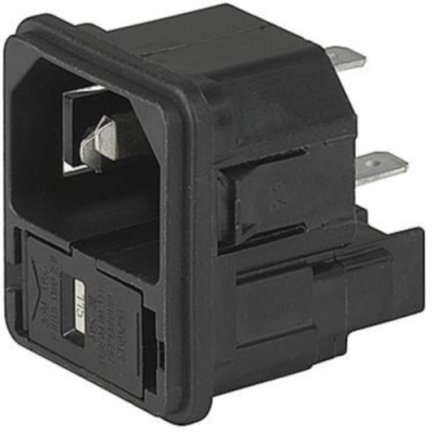 Combination element plug C14, 3 pole, snap-in, plug-in connection, black, 4301.2044 - 1