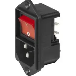 Combination element plug C14, 3 pole, screw mounting, plug-in connection, black, 4302.2101