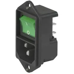 Combination element plug C14, 3 pole, screw mounting, plug-in connection, black, 4302.2141