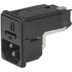 Combination element plug C14, 3 pole, snap-in, plug-in connection, black, 4303.1063