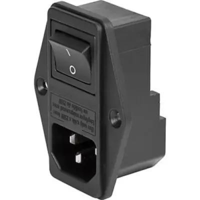 Combination element plug C14 or C18, 3 pole/2 pole, screw mounting, plug-in connection, black, 4304.6058 - 1