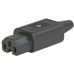 Jack C15, 3 pole, cable assembly, screw connection, 1.0 mm², black, 4781.0000