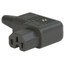 Jack C15, 3 pole, cable assembly, screw connection, 2.1 mm², black, 4784.0100