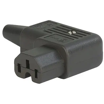 Jack C15, 3 pole, cable assembly, screw connection, 2.1 mm², black, 4784.0100 - 1