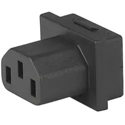 Panel socket F, 3 pole, snap-in, plug-in connection, black, 4788.4000
