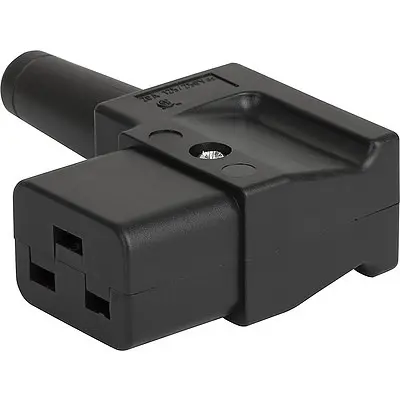 Jack C19, 3 pole, cable assembly, screw connection, 1.5 mm², black, 4790.1200 - 1