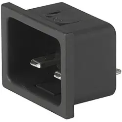 Panel plug C20, 3 pole, snap-in, plug-in connection, black, 4793.5000