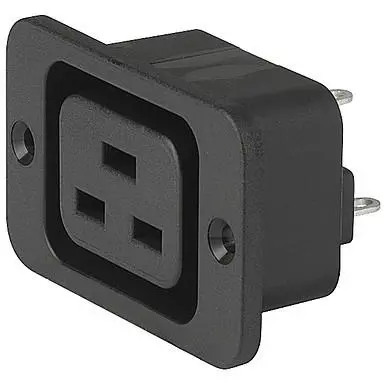 Panel socket J, 3 pole, screw mounting, plug-in connection, black, 4797.0000 - 1