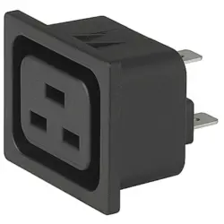 Panel socket J, 3 pole, snap-in, plug-in connection, black, 4797.0030