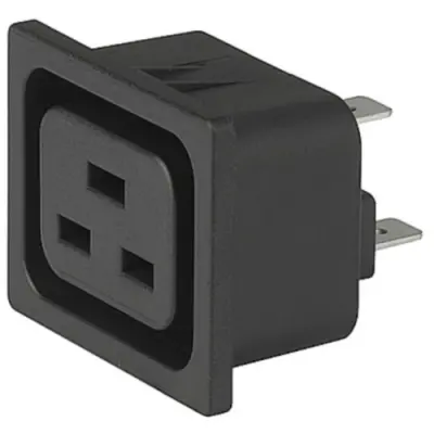 Panel socket J, 3 pole, snap-in, solder connection, black, 4797.3025 - 1