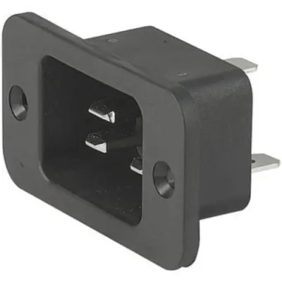Panel plug C20, 3 pole, screw mounting, plug-in connection, black, 4798.9000 - 1