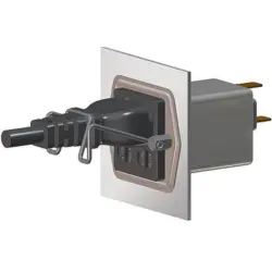 Suppressor filter IEC plug C14, 50 to 60 Hz, 2 A, 250 VAC, 1.2 W, 5.2 mH, faston plug 6.3 mm, 5707.0205.312.01