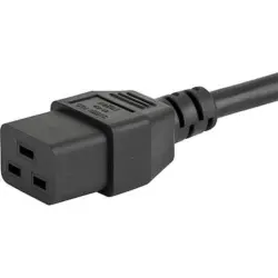 Power cord, Europe, plug type E + F, angled on C19 socket, straight, H05VV-F3G1.5 mm², black, 2.5 m, 6004.0395