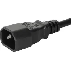 Power cord, International, C14-plug, straight on C13 socket, straight, H05VV-F3G1.0 mm², black, 2 m, 6007.0214