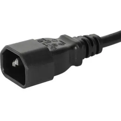 Power cord, International, C14-plug, straight on C13 socket, straight, H05VV-F3G1.0 mm², black, 2 m, 6007.0214 - 1