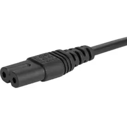 Power cord, Europe, plug type C, straight on C7 socket, straight, H05VVH2-F2x0.75 mm², black, 2 m, 6013.0474