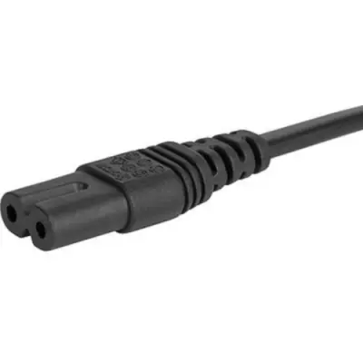 Power cord, Europe, plug type C, straight on C7 socket, straight, H05VVH2-F2x0.75 mm², black, 2 m, 6013.0474 - 1
