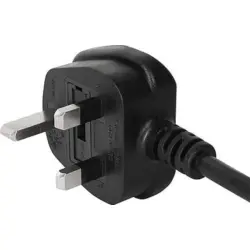 Power cord, UK, plug type G, angled on C13 socket, straight, H05VV-F3G1.0 mm², black, 2.5 m, 6044.0215