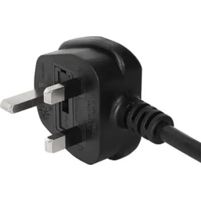 Power cord, UK, plug type G, angled on C13 socket, straight, H05VV-F3G1.0 mm², black, 2.5 m, 6044.0215 - 1