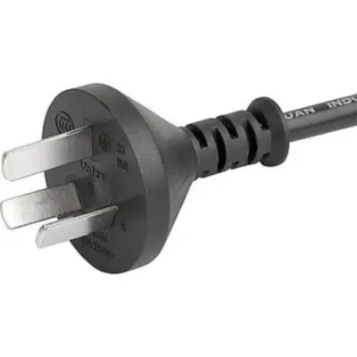 Power cord, China, plug type I, straight on C13 socket, straight, RVV 300/500 3x1.0 mm², black, 2 m, 6051.2032 - 1